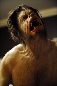 Picture shows: A model of George as a werewolf. 
