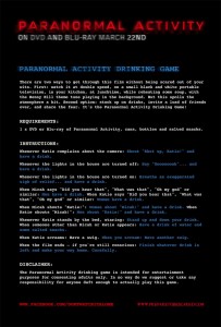 Paranormal Activity Drinking Game