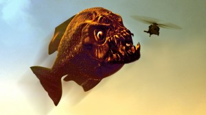 Piranha eating helicopter