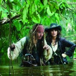 Captain Jack (Johnny Depp) with Angelica (Penélope Cruz)