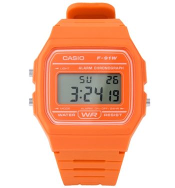 Classic Orange Digital Watch F-91WC-4A2EF from Casio