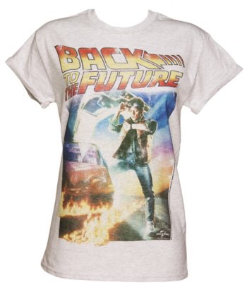 Women's Back to the Future Movie Poster Rolled Sleeve Boyfriend T-Shirt