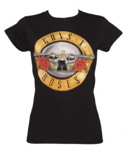 Women's Black Guns N Roses Classic Bullet Logo T-Shirt
