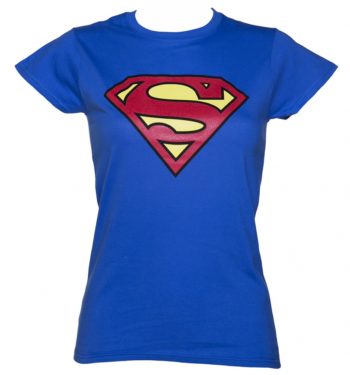 Women's Blue Superman Logo T-Shirt