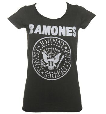 Women's Charcoal Classic Ramones Logo T-Shirt from Amplified