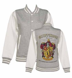 Women's Grey Harry Potter Gryffindor Team Quidditch Varsity Jacket