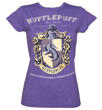 Women's Heather Purple Harry Potter Hufflepuff Team Quidditch T-Shirt