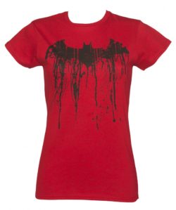 Women's Red Batman Graffiti Logo T-Shirt