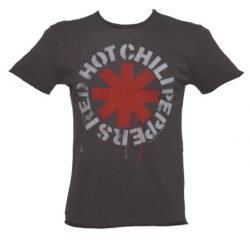 Men's Charcoal Dripping Red Hot Chili Peppers T-Shirt from Amplified