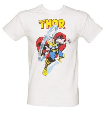 Men's White The Mighty Thor Marvel T-Shirt