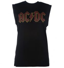 Black AC/DC Logo Sleeveless T-Shirt from Amplified