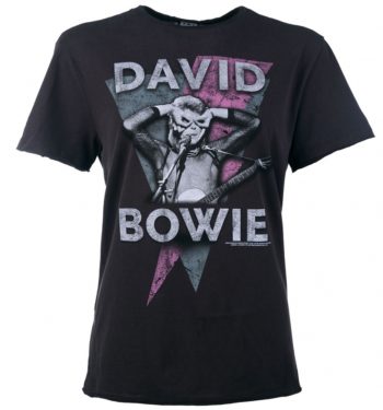 Charcoal David Bowie Look Into My Eyes T-Shirt from Amplified