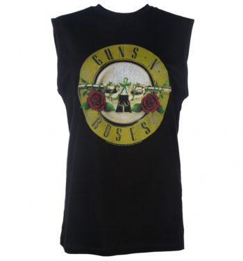 Black Guns N' Roses Drum Logo Sleeveless T-Shirt from Amplified