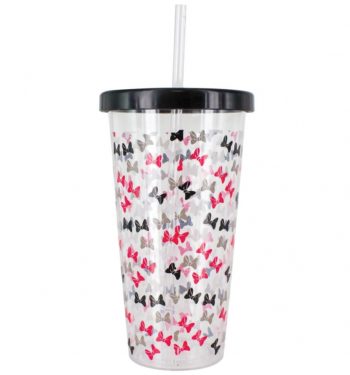 Disney Minnie Mouse Bow Print Cup With Straw