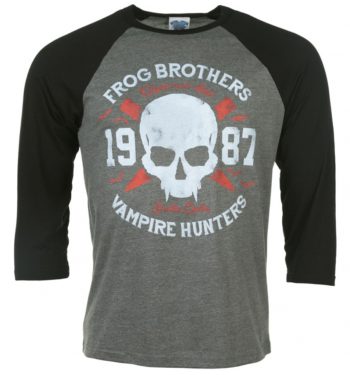 Frog Brothers Vampire Hunters Lost Boys Inspired Grey And Black Raglan Baseball T-Shirt