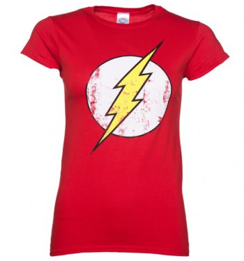Women's Distressed DC Comics Flash Logo T-Shirt