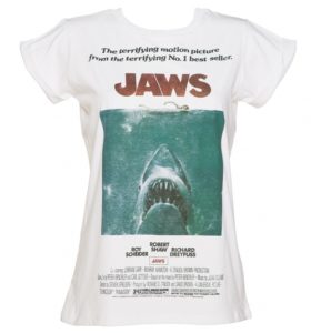Women's Jaws Movie Poster Rolled Sleeve Boyfriend T-Shirt