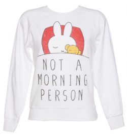 Women's White Miffy Not a Morning Person Sweater