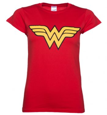 Women's Red Wonder Woman Logo T-Shirt