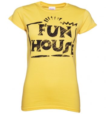 Women's Yellow Team Fun House Logo T-Shirt
