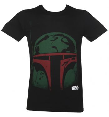 Men's Black Boba Fett Head Star Wars T-Shirt