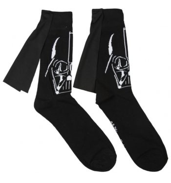 Men's Black Darth Vader Socks With Cape