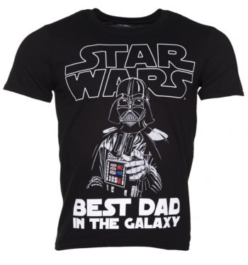 Men's Black Star Wars Best Dad In The Galaxy T-Shirt