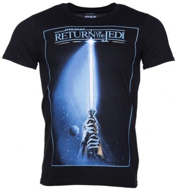 Men's Black Star Wars Lightsaber Jedi T-Shirt