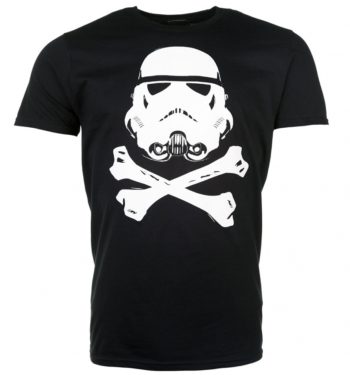 Men's Black Stormtrooper Helmet and Crossbones T-Shirt