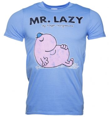 Men's Blue Mr Lazy Mr Men T-Shirt