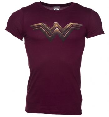 Men's Dark Red Wonder Woman Logo T-Shirt