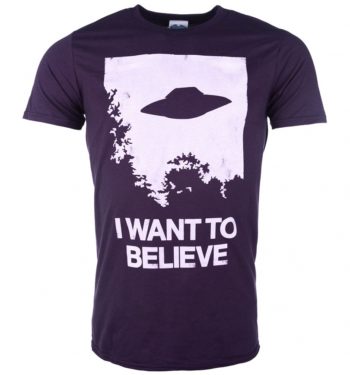Men's The X-Files Inspired I Want To Believe Blackberry T-Shirt