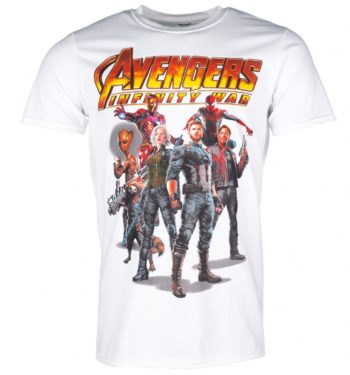 Men's White Avengers Infinity War Group T-Shirt