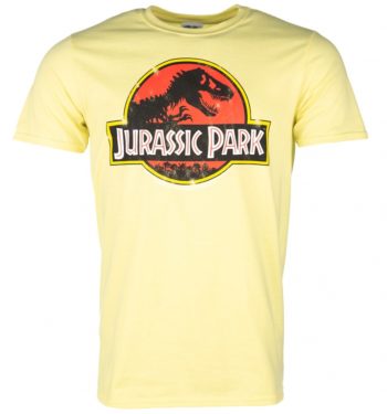 Men's Yellow Jurassic Park Logo T-Shirt