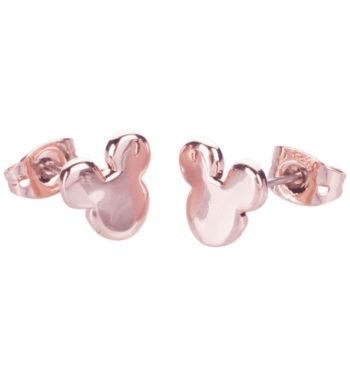 Rose Gold Plated Mickey Mouse Silhouette Stud Earrings from Disney Couture