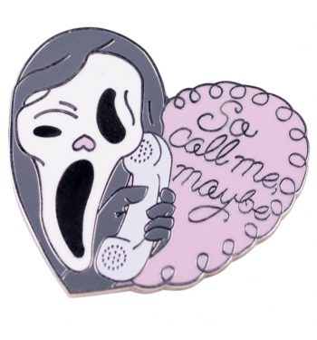 Scream Inspired Call Me Maybe Enamel Pastel Pin from Punky Pins