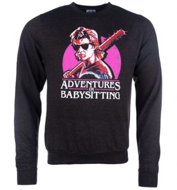 Stranger Things Inspired Steve Adventures In Babysitting Black Heather Sweater