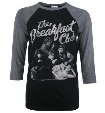 The Breakfast Club Group Black and Grey Raglan Baseball T-Shirt