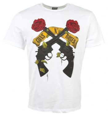 White Guns N' Roses Shooting Roses T-Shirt from Amplified