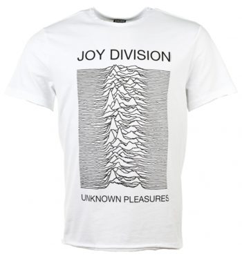 White Joy Division Unknown Pleasures T-Shirt from Amplified