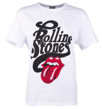 White Rolling Stones Licked T-Shirt from Amplified