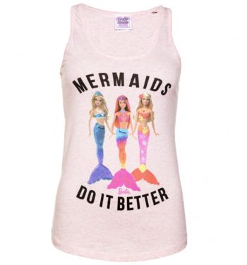 Women's Barbie Mermaids Do It Better Heather Pink Vest