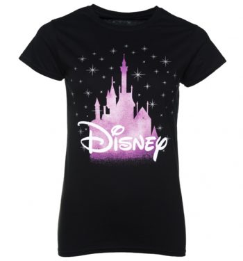 Women's Black Disney Castle T-Shirt