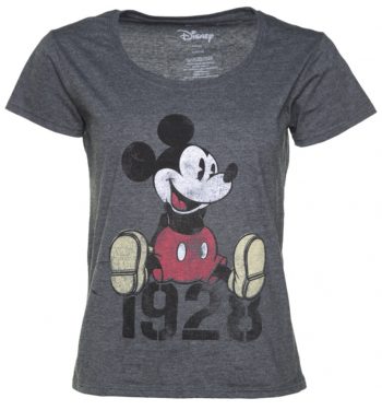 Women's Charcoal Marl Disney Mickey Mouse 1928 Slouchy T-Shirt