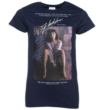 Women's Flashdance Movie Poster Navy T-Shirt