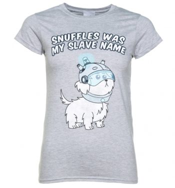 Women's Grey Marl Snuffles Rick And Morty T-Shirt