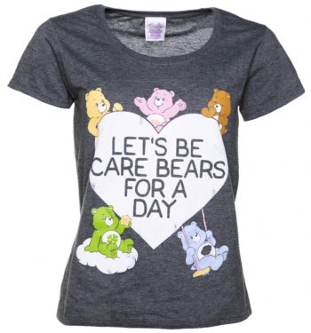 Women's Let's Be Care Bears For a Day Dark Heather Scoop Neck T-Shirt
