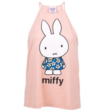 Women's Miffy Birthday Dress Peach Flowy High Neck Tank
