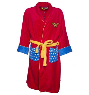 Women's Red Retro DC Comics Wonder Woman Dressing Gown