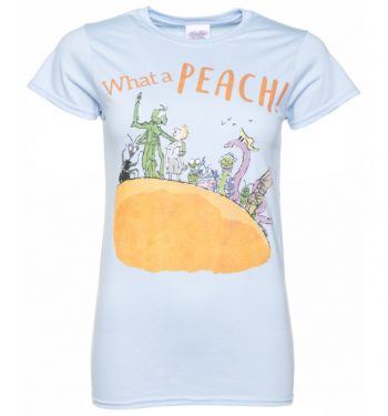 Women's Roald Dahl What A Peach Light Blue T-Shirt